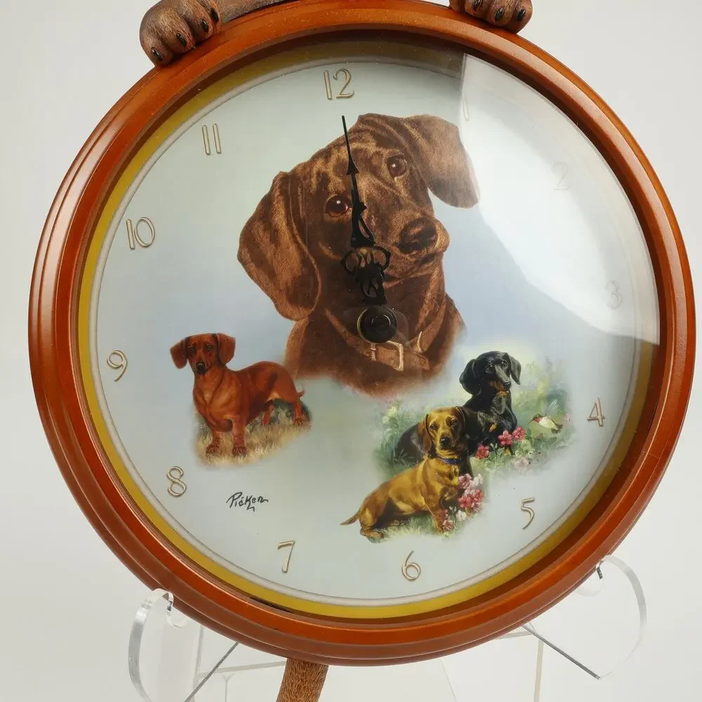 Bradford Exchange Dachshund Tail Waggin Tim Collector's Clock Linda Picken